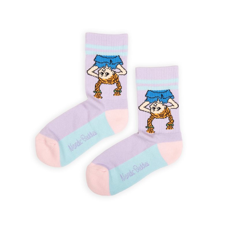 Pippi upp och ner damstrumpor retro