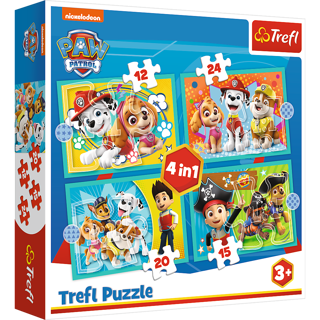Pappussel Trefl (4i1) 12+15+20+24 Bitar Paw Patrol