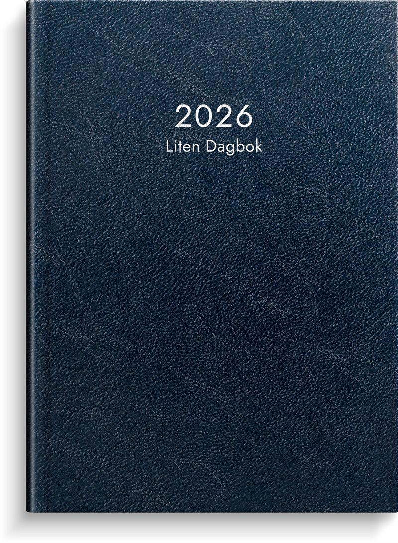 Kalender 2026 Liten Dagbok blått konstläder