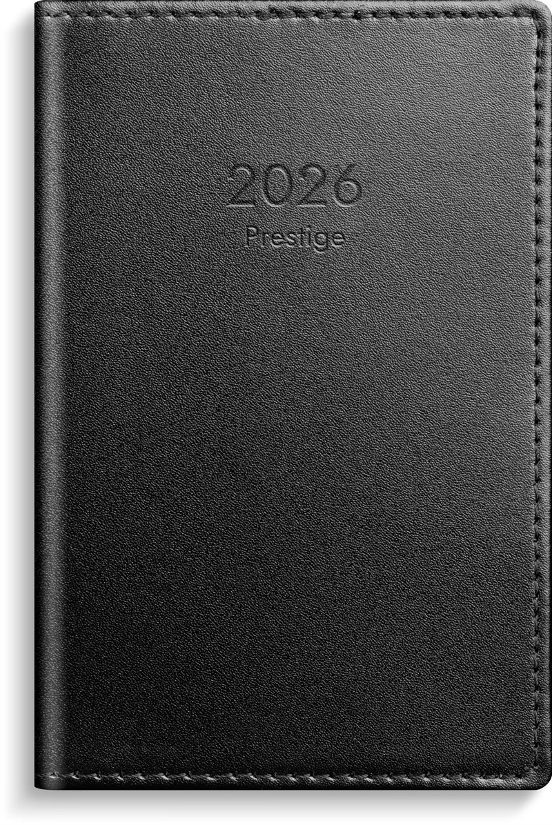 Kalender 2026 Prestige svart skinn
