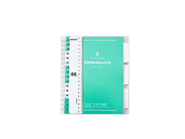 Ämnesblock WIDE A5, 70 gr, 5 flikar