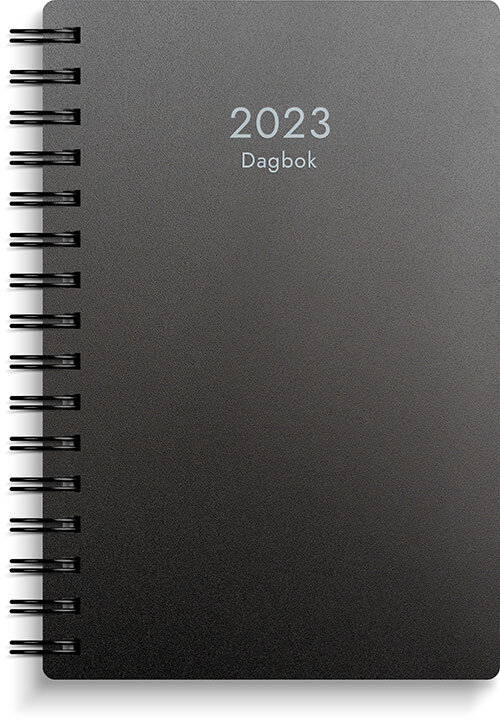 Kalender 2023 Dagbok svart PP-plast