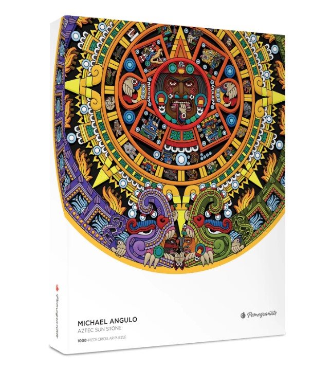Aztec Sun Stone 1000-Piece Circular Jigsaw Puzzle
