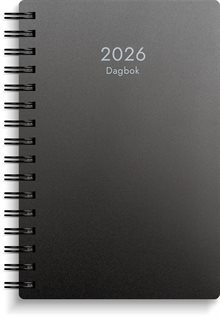 Kalender 2026 Dagbok svart PP-plast
