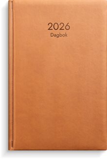 Kalender 2026 Dagbok cognac konstläder