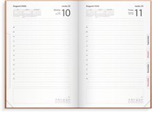 Kalender 2026 Dagbok cognac konstläder