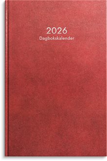 Kalender 2026 Dagbokskalender rött konstläder