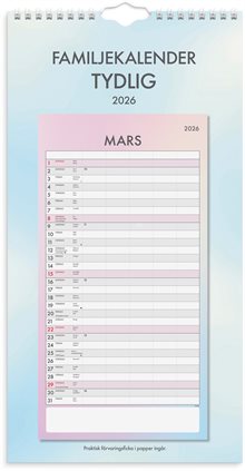 Familjekalender 2026 Tydlig