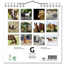 Väggkalender Hästar Mini 2024 160x160mm