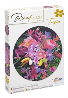Pussel 1000 bitar : Tropiskt, runt, diameter 68 cm